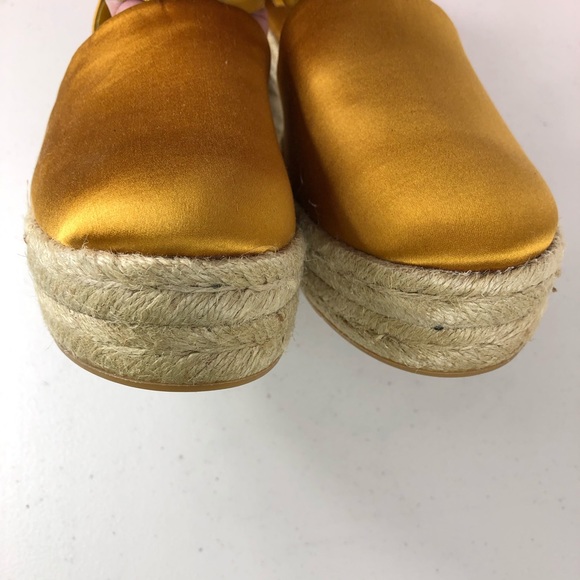 Tory Burch Wedged Espadrille Golden Yellow Sz 9.5M - Picture 4 of 8